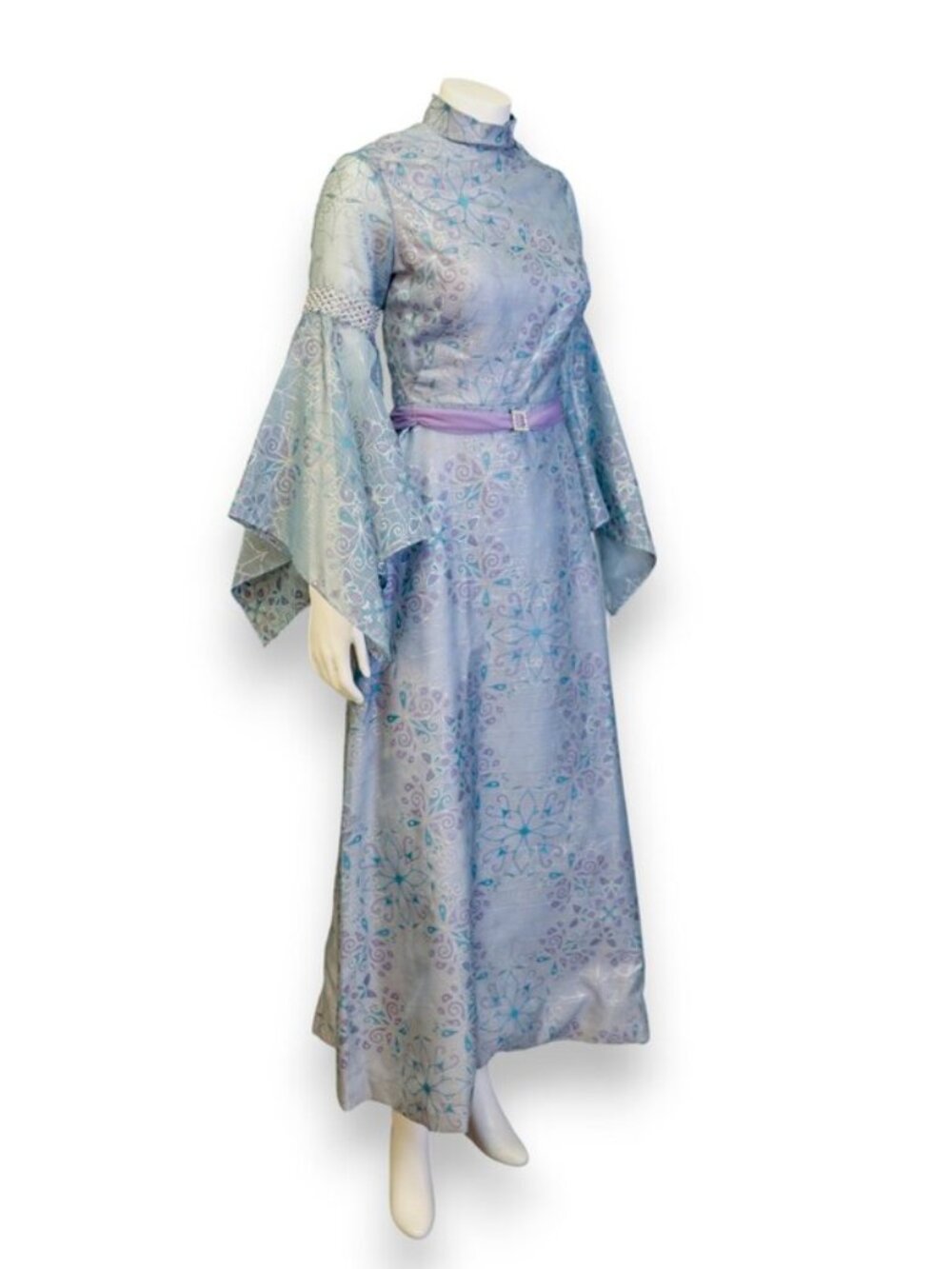 Vintage ALFRED SHAHEEN Butterfly Print Maxi Dress * Medium